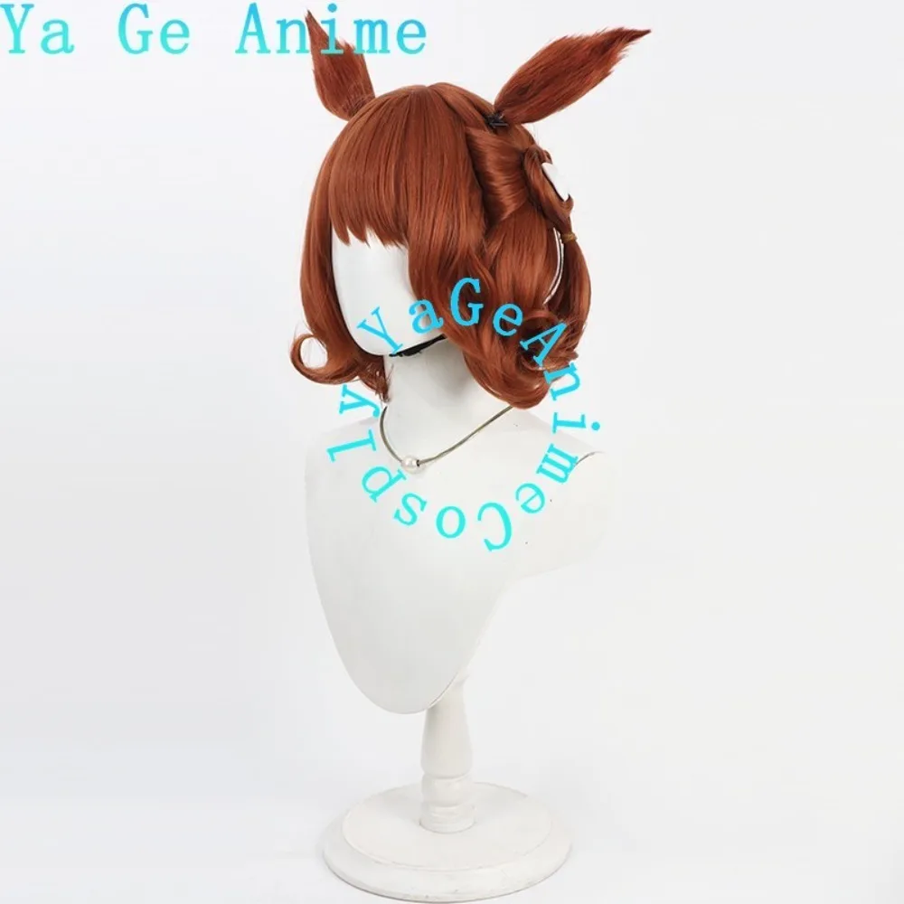 Wig Cosplay Anime Dan Game Halloween Live Show Uma Musume Pretty Derby Aston Machan Dengan Telinga Dan Ekor