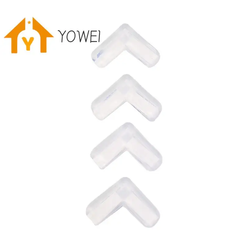 4Pcs Transparent Double-sided Tape Silicone Baby Safety Protector Furniture Corner Cover Anticollision Edge