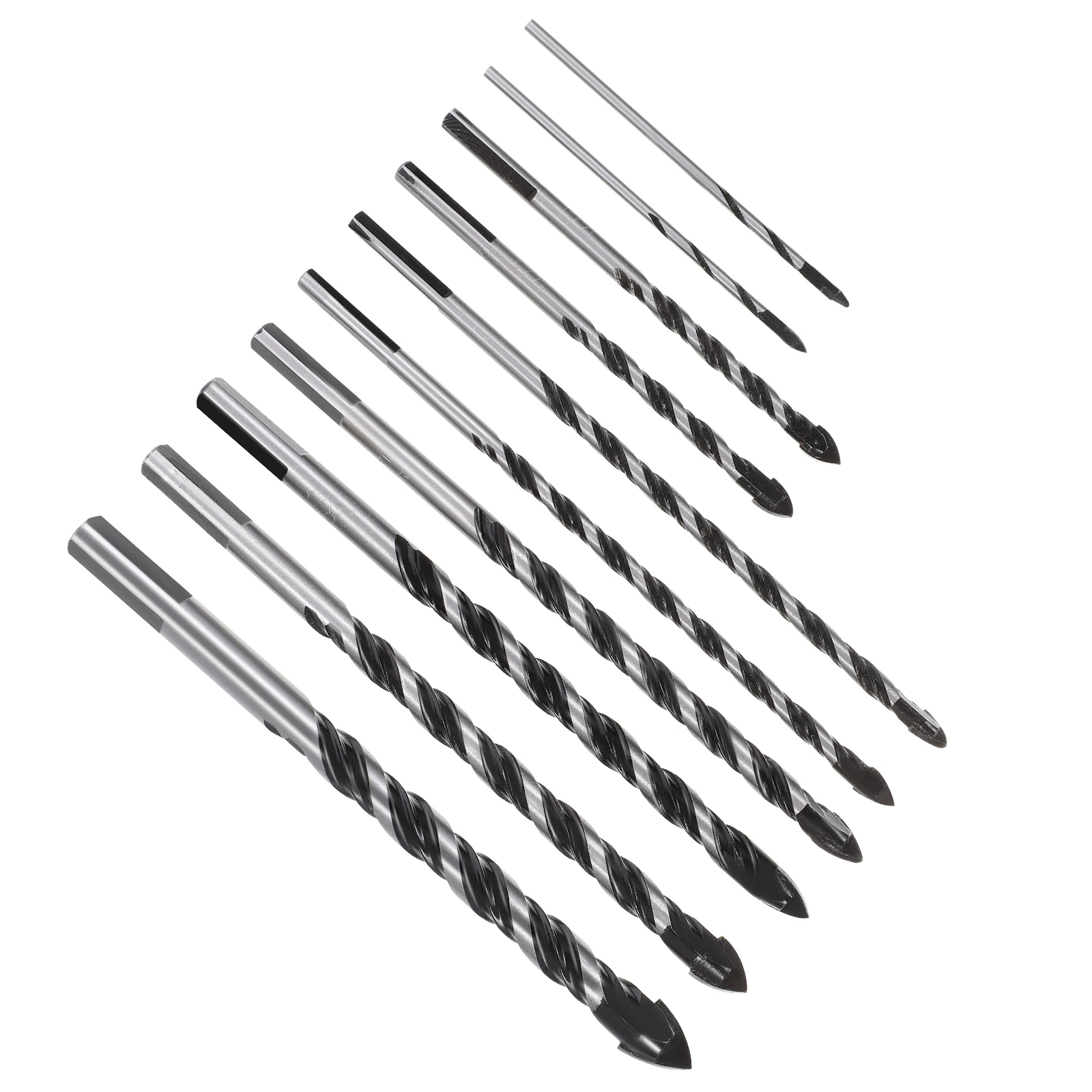 

10pcs Drill Bit Set Tile Concrete Brick Glass Marble Ceramic Wood Carbide Wear Resistant Portable Multipurpose Tools