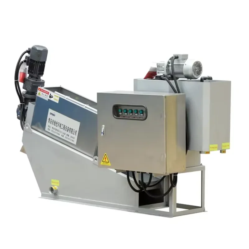 Waste Water Treatment Oil Sludge Dewatering Machine Multi Screw Press Dehydrator Liquid Solid Separator Engine Gearbox 1 Year