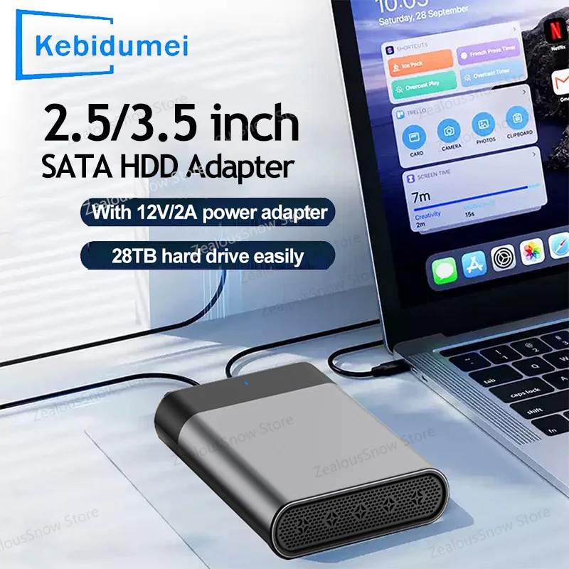 

HDD Case 3.5'' 2.5'' SATA to USB 3.1 Adapter Built-in Fan External Hard Drive Disk Enclosure Aluminum Alloy 12TB HDD Box Case