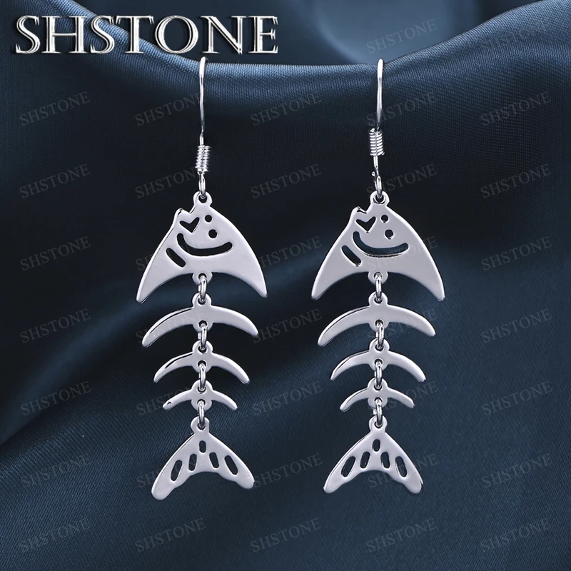 

Creative Retro Jewelry 925 Sterling Silver Fishbone Drop Earrings For Women Wedding Birthday Party Fashion Trend Accessories