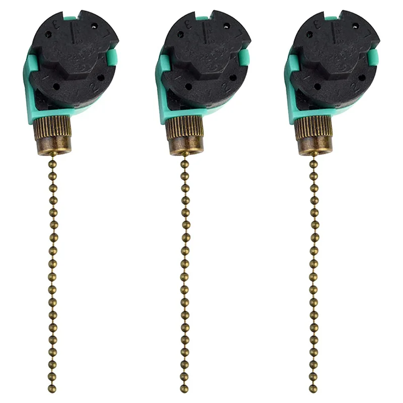AT13 30 Pack Ceiling Fan Switch 3 Speed 4 Wire Zing Ear ZE-268S6 Fan Pull Chain Switch Replacement Speed Control Switch