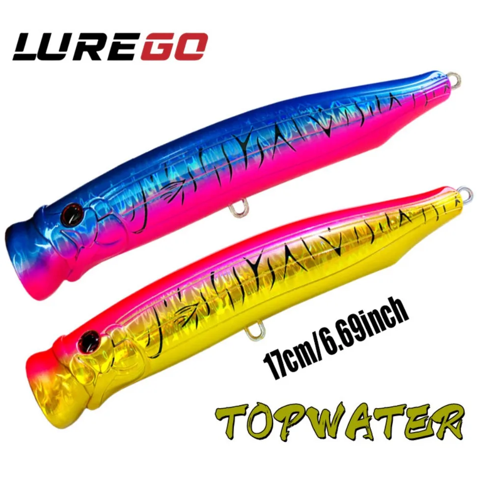 1 Stück Topwater Popper Köder 72g – Hochbelastbarer Schwimmköder, Salzwasser-Popping-Köder mit 3D-Augen & Realistischem Sound