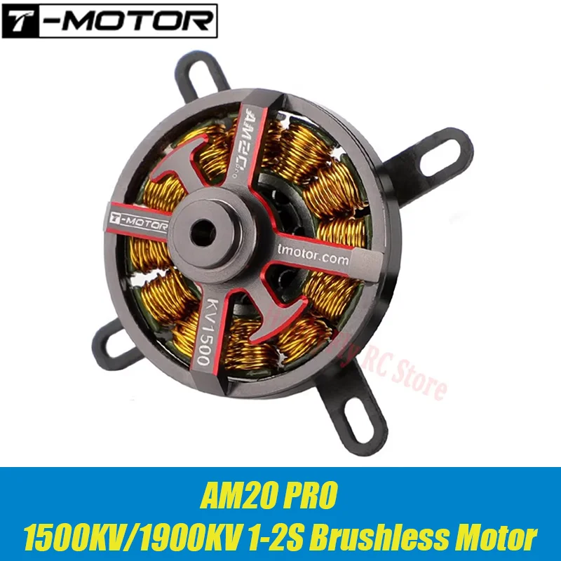 

T-Motor Hobby AM20 Pro 1500KV/1900KV 1-2S Бесщеточный двигатель для RC самолета-дрона с неподвижным крылом