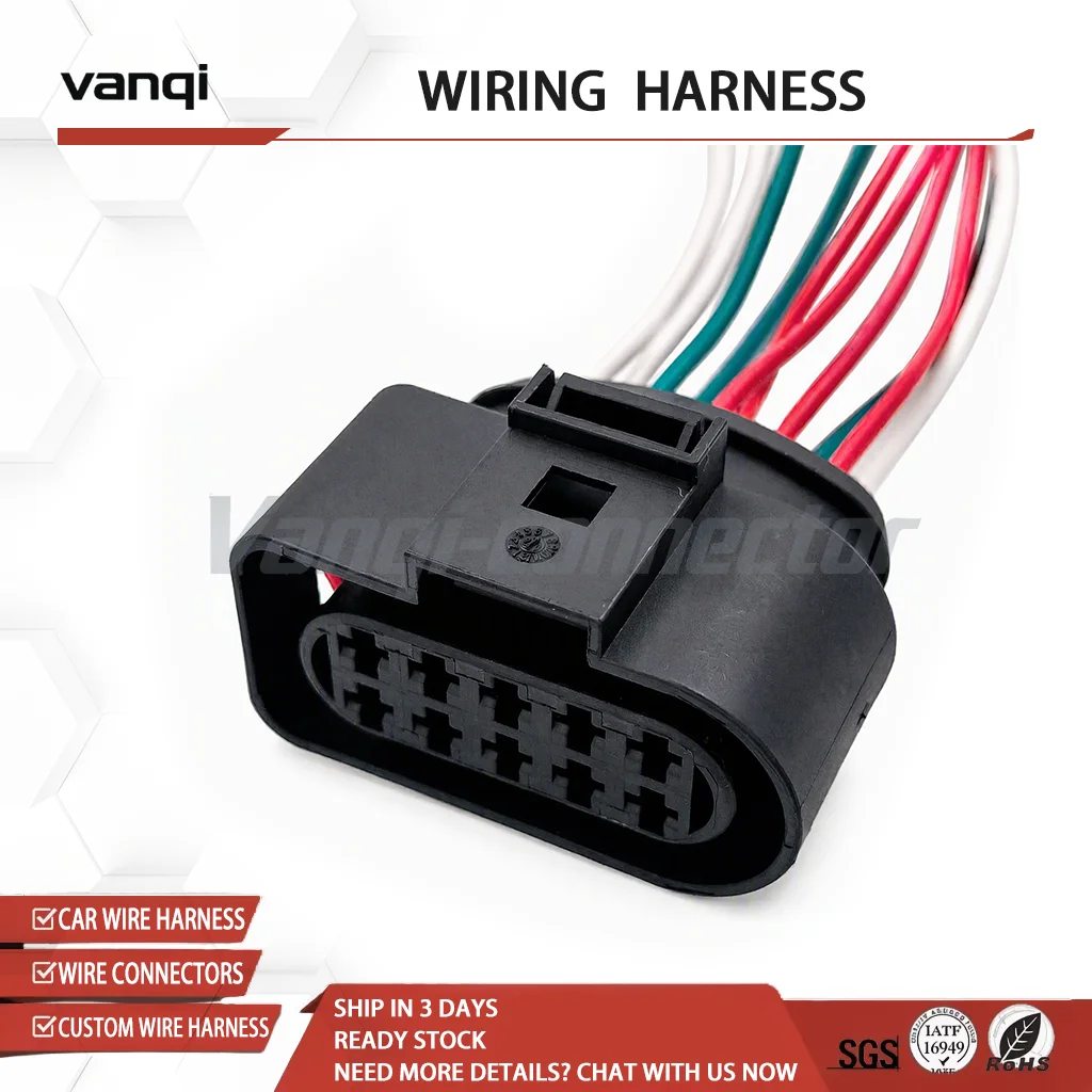 50set 6R0973735 1J0973735 493577-1 1813346-1 10Pin Sealed Female Headlight Connector Housing Black Car Wiring Harness Plug