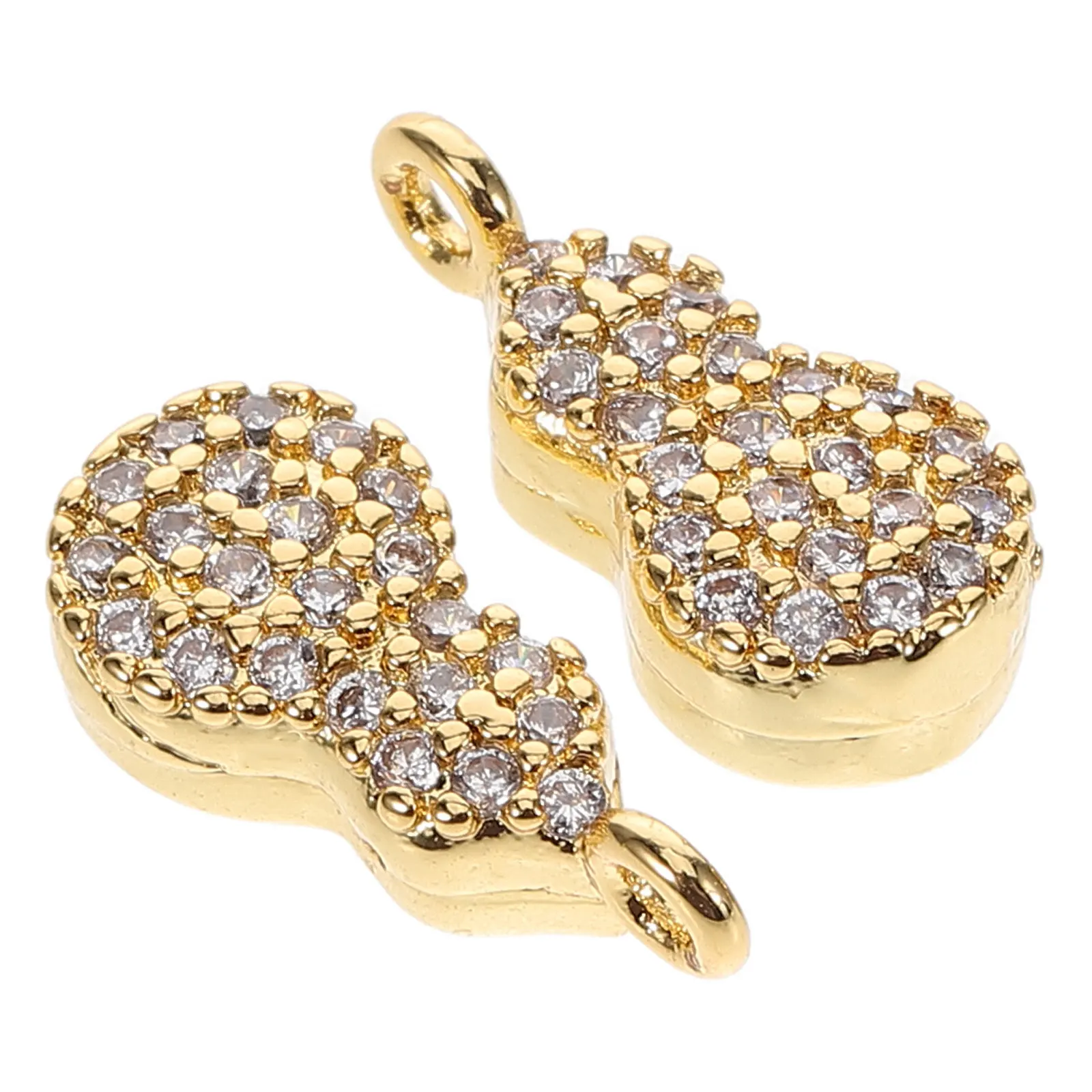 

2Pcs Copper Gourd Pendant Golden Color Unique Design DIY Handmade Jewelry Making Accessories Necklaces Bracelets Charms