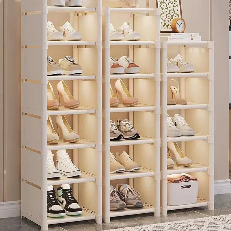 

Multiple Layers Shoes Racks Storage Organizer Stackable Shoe Holder Wall Corner Dustproof Shoes Sneakers Display Shelf Cabinet