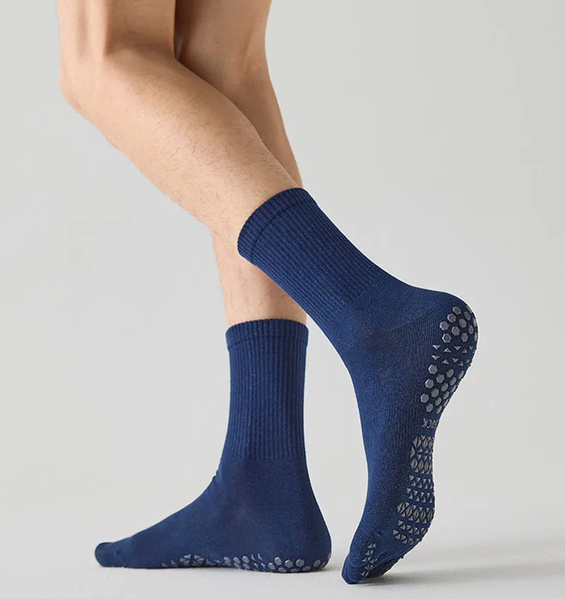1Pairs Grip Socks Men Non-Slip Professional Yoga Toe Socks Sports Cotton Five Finger Socks Anti-slip Middle Tube Split Toe Socks