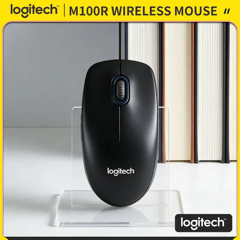 

High-Performance Logitech M100R Wired USB Mouse 3-Button Scroll 1000DPI Tracking 1.8m Cable for Office Home School Computer