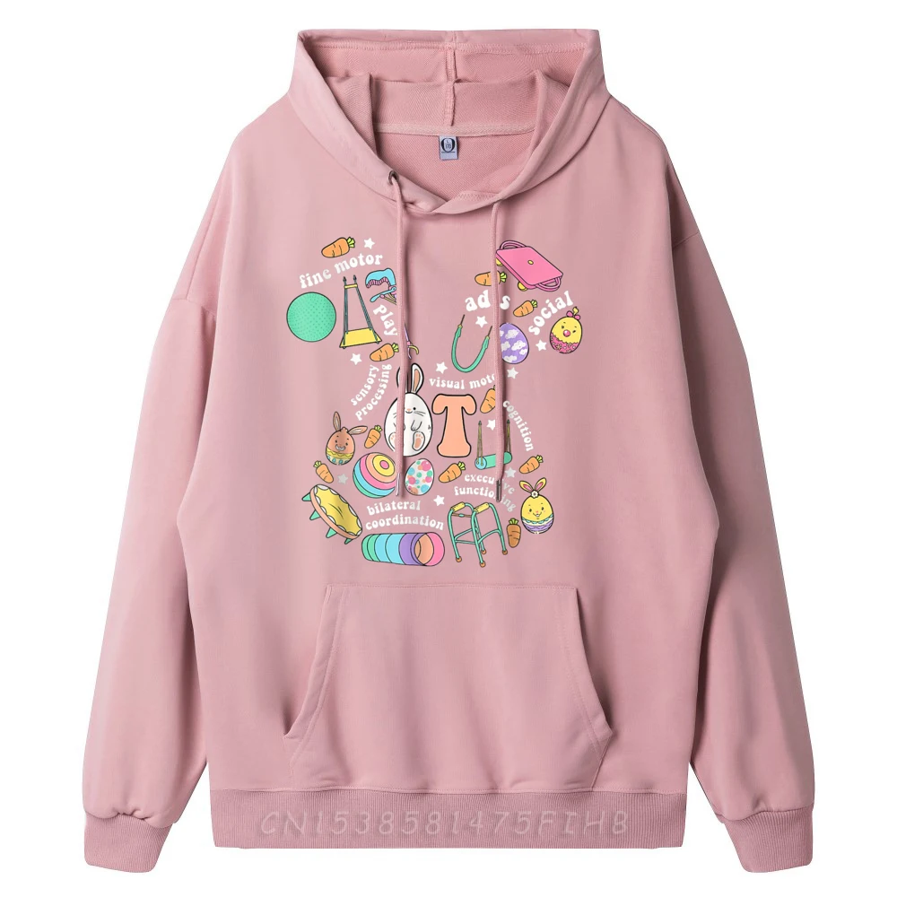Print Hoodies Cute Long Sleeve Male Sweatshrt Bunny Motor Slogan Valentine Day Coats Round Neck