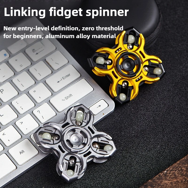 God Realm EDC Aluminiumlegierungsgestänge 4-seitiges mechanisches Metall-Fidget-Spinner-Dekompressionsspielzeug