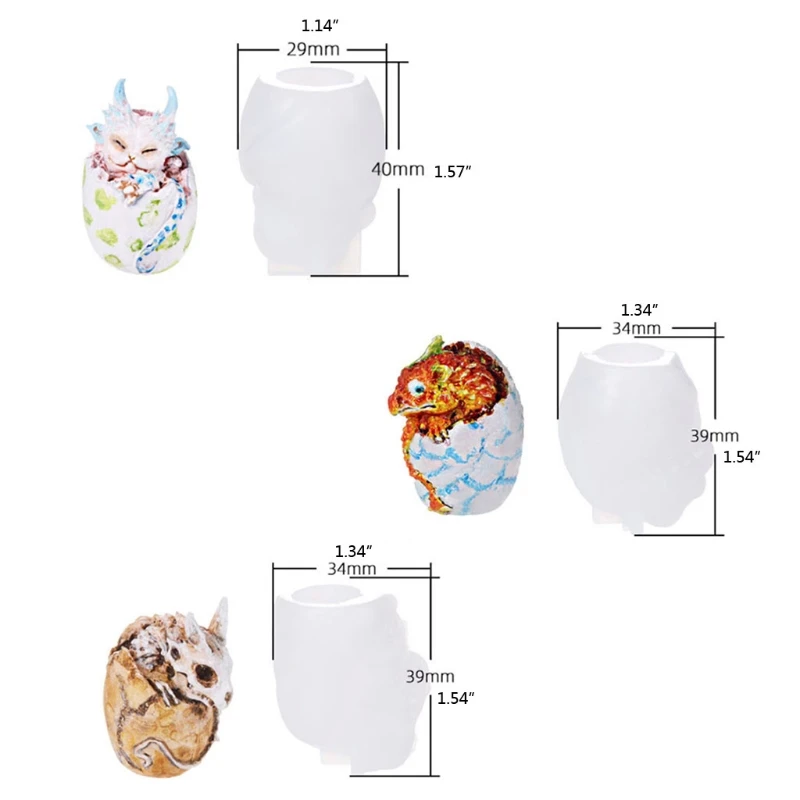 ZB91 Череп Дракона Форма для эпоксидной смолы Дракон Животное Форма Яйца динозавра Силиконовая форма