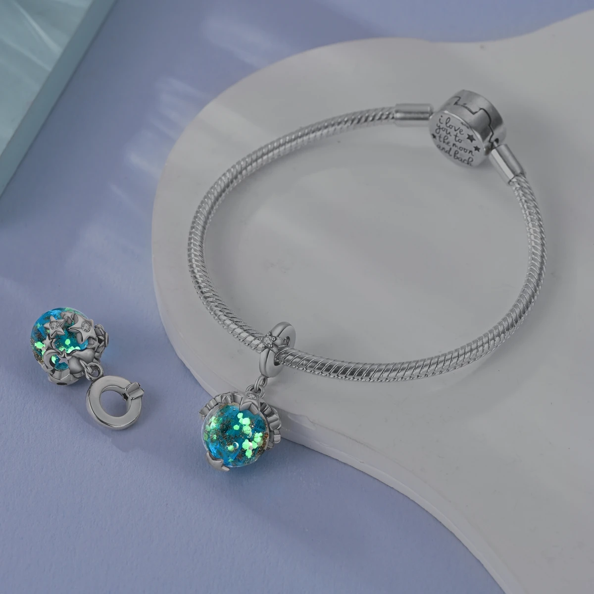 LAZA 1PC Silver Plated Cat Sister Luminous Star Charms Fit Bracelet DIY For Woman Fashion Jewelry image 4