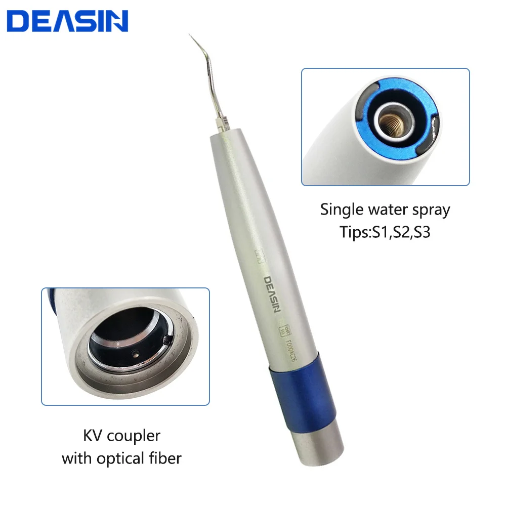 Dental M4/B2 Whitening Ultrasonic Piezo Air Scaler Handpiece For KAVO/NSK Stainless Steel Single Water Spray With 3 Scaling Tips