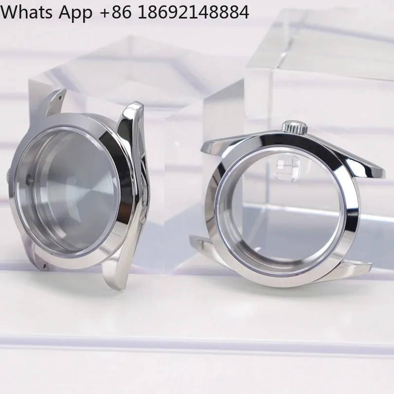 36mm-39mm、シルバーの時計ケース、防水サファイアガラス、ムーブメント4r36-nh35-nh36-nh34-38-8215用、285mm文字盤