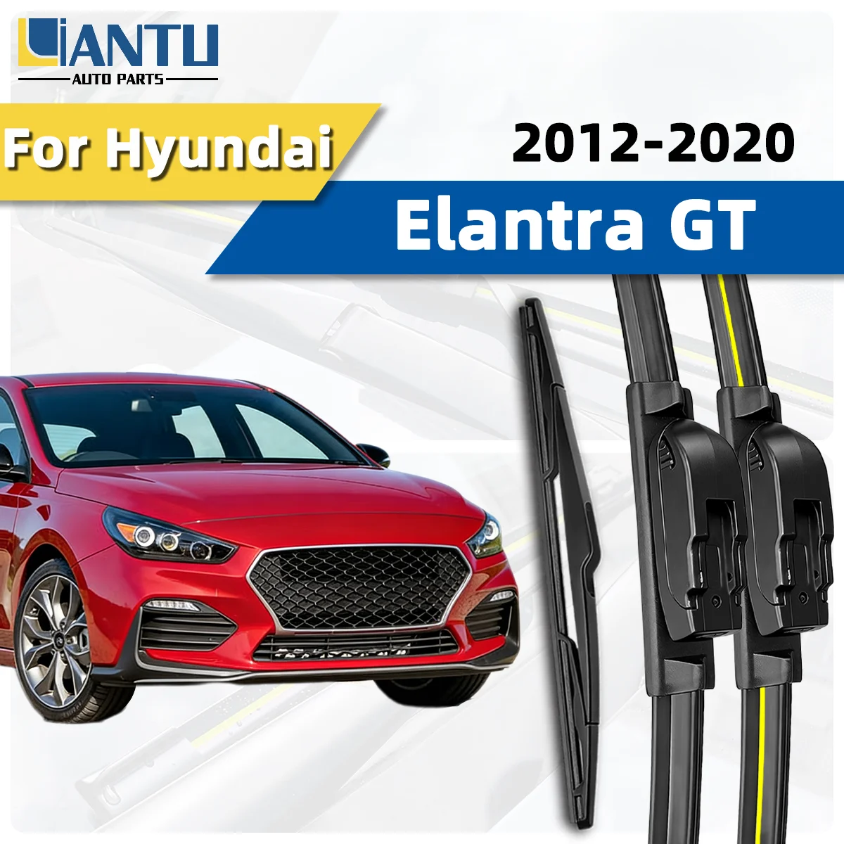 

3PCS Front And Rear Wiper Kit Fit For Hyundai Elantra GT 2012-2020 Windshield Wiper Silent Wiper Car Accessories 2019 2018 2017