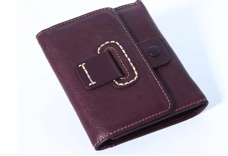 

unisex cow skin short folder wallet coin purse card holder