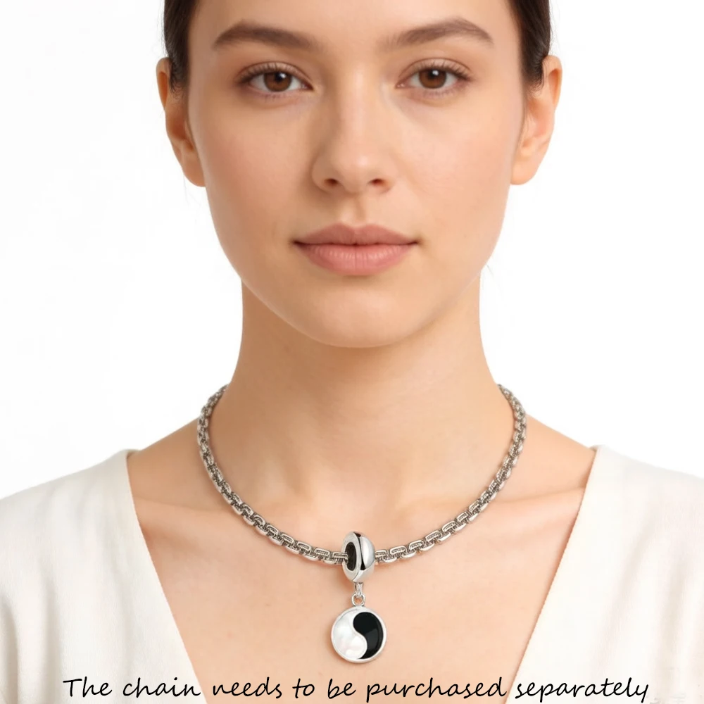 Fashion Unisex Best Friends Fantastic Pretty Ying Yang Taiji Bagua Charm Pendant 925 Sterling Silver Jewelry For Lovers Gifts