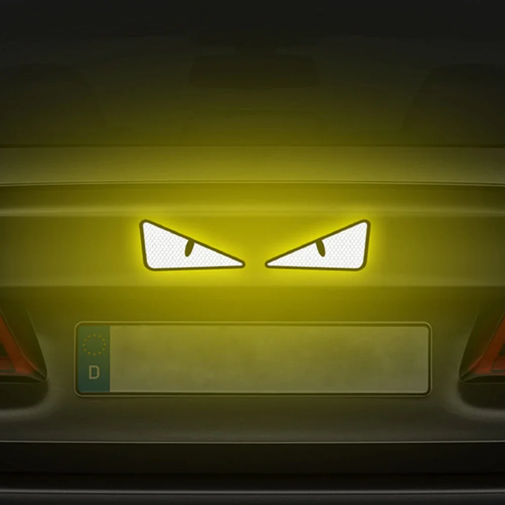 2 قطعة سيارة عاكسة تحذير ليلة القيادة السلامة الشارات العالمي السلامة ملصق عالية عيون عاكسة الشريط لخوذة دراجة السيارة