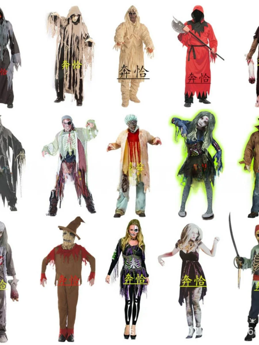 

Костюм на Хэллоуин для взрослых, костюм персонажа зомби-терор, весенний сценический костюм из полиэстера
