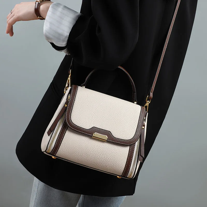 2024New Trendy High-Grade Fashion Best-Seller Genuine Leather Women's Bag Crossbody Bag Women's Large Capacity Portable Shoulder