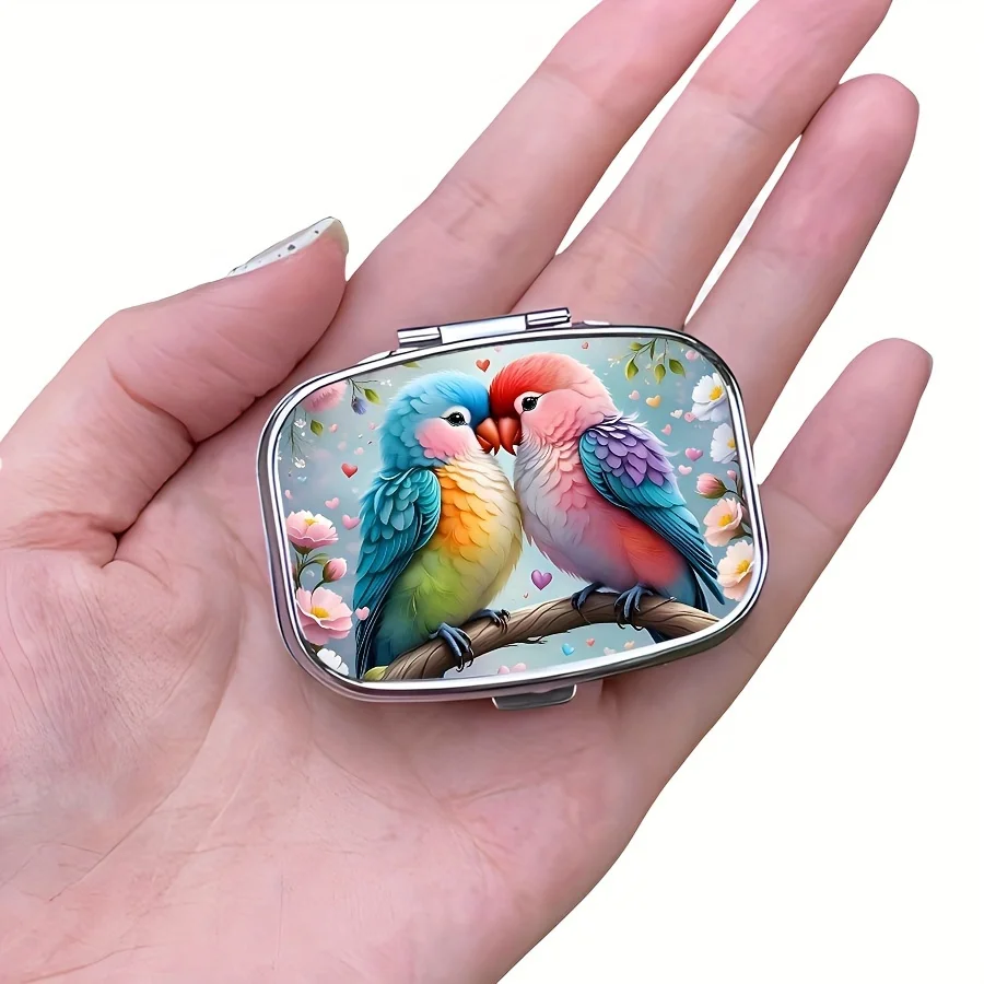 Portapillole "Birds in Love", 2 scomparti.