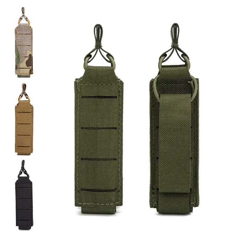 Tactische 9mm Pistool Tijdschrift Pouch Speelgoed Pistool Molle Enkele Mag Carrier Holster Outdoor Jacht Zaklamp Zaklamp Houder EDC Gereedschapstas