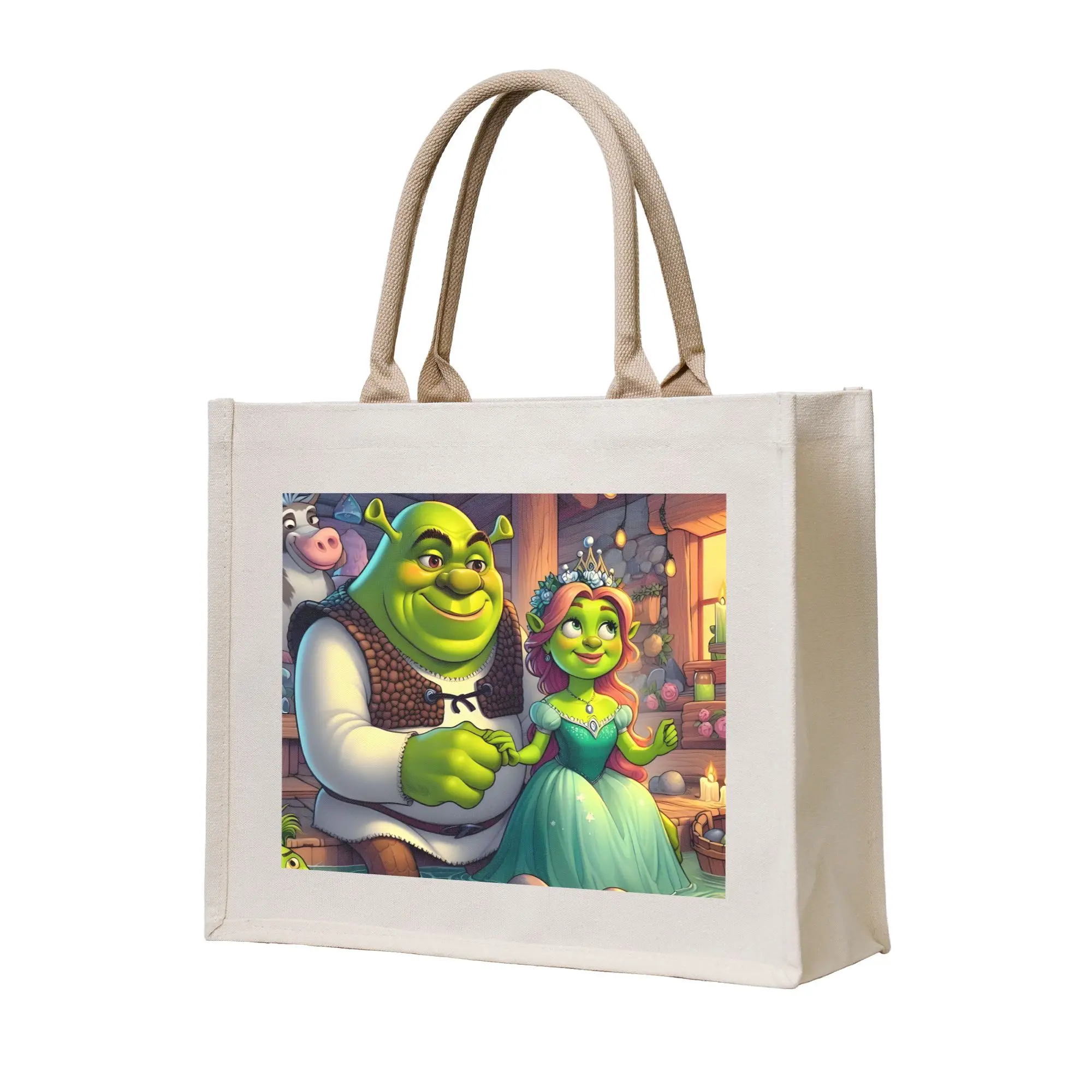 

Модная сумка-шоппер Fashion Fiona and S-Shreks с забавным мультяшным аниме-принтом, портативная сумка для покупок, сумка через плечо