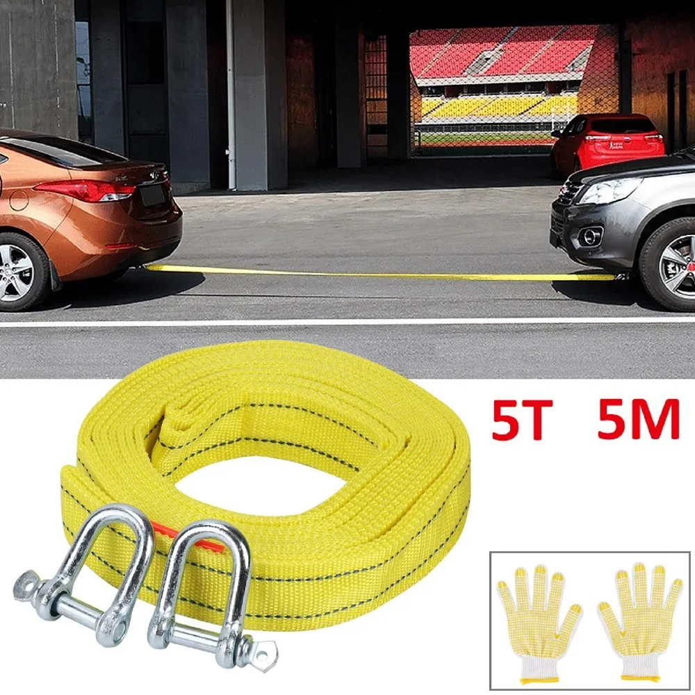 5 TON 5M Tow Rope Towing Pull Strap Heavy Duty Offroad Recovery Quality Polyeste