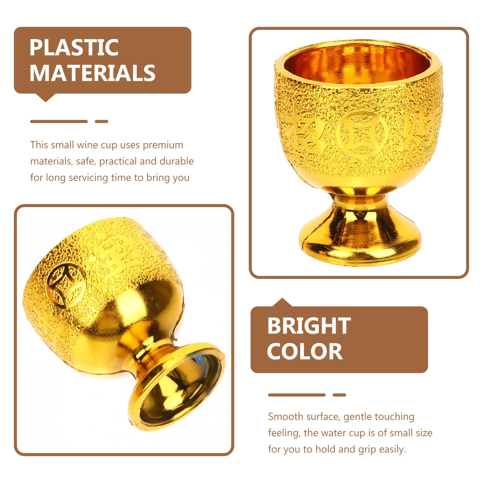 10 قطعة النبيذ المحمولة كوب شرب صغير قابل لإعادة الاستخدام للمنزل حفلة ديكور الشاي كوب ماء مكتب استخدام أكواب ذهبية صغيرة #5