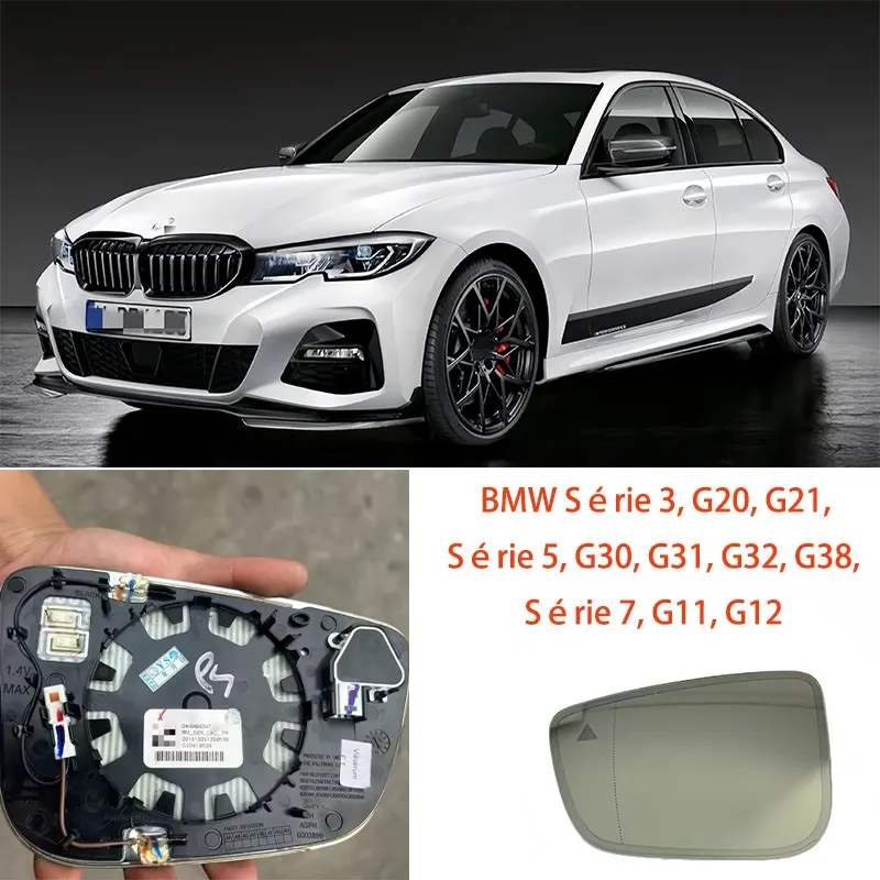 

Bmw série3 g20 g21 5série g30 g31 g32 g38 7série g11Carro escurecimento aquecido ponto cego aviso espelho traseiro de vidro para