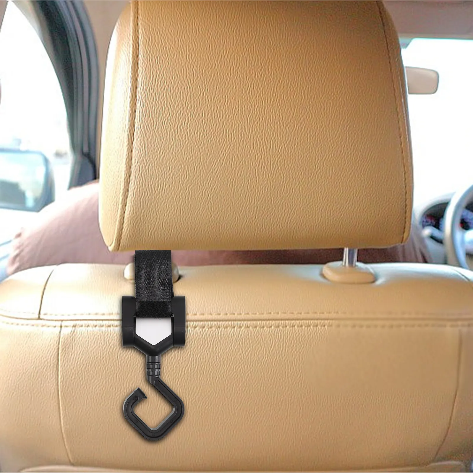2Pcs Universal Car Seat Headrest Hooks Multi Functional Car Back Storage Hangers for Purse Coat Durable ABS Organizer