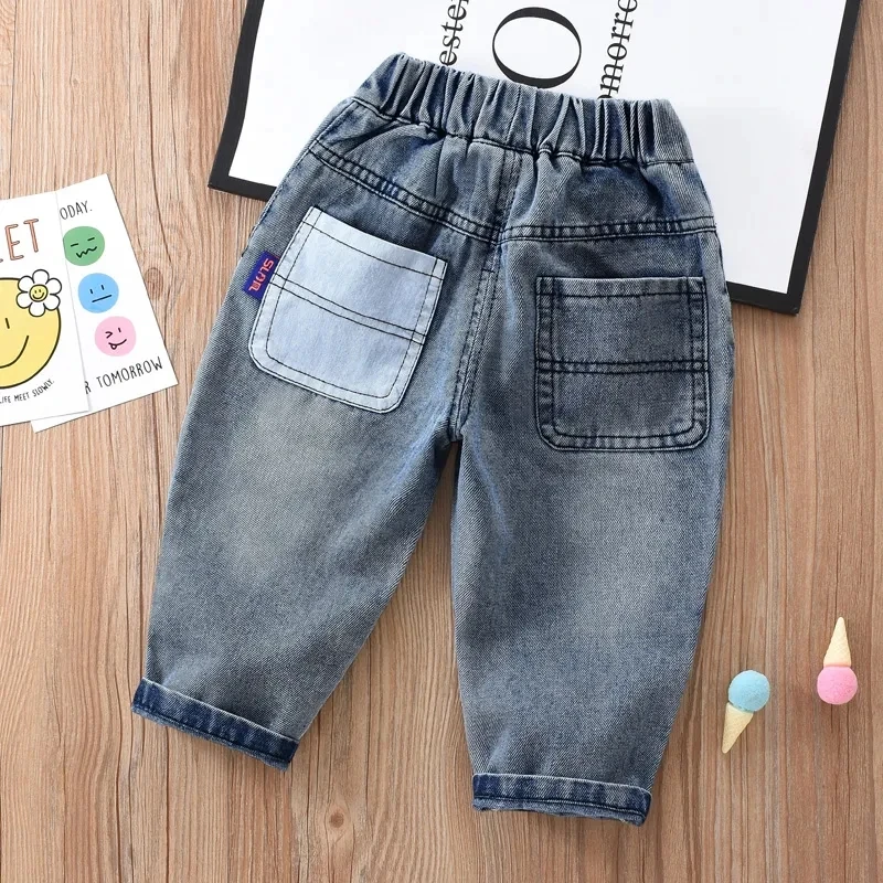 Children\'s Pants Spring and Autumn 2024 New Boys Fashion Trousers Small and Medium Children\'s Baby Jeans 2 4 6 7Y