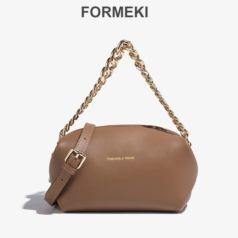 

Formeki Real Leather Bag Ins Fashion Handbag For Women Retro Chian Shoulder Bag High Quality Bag