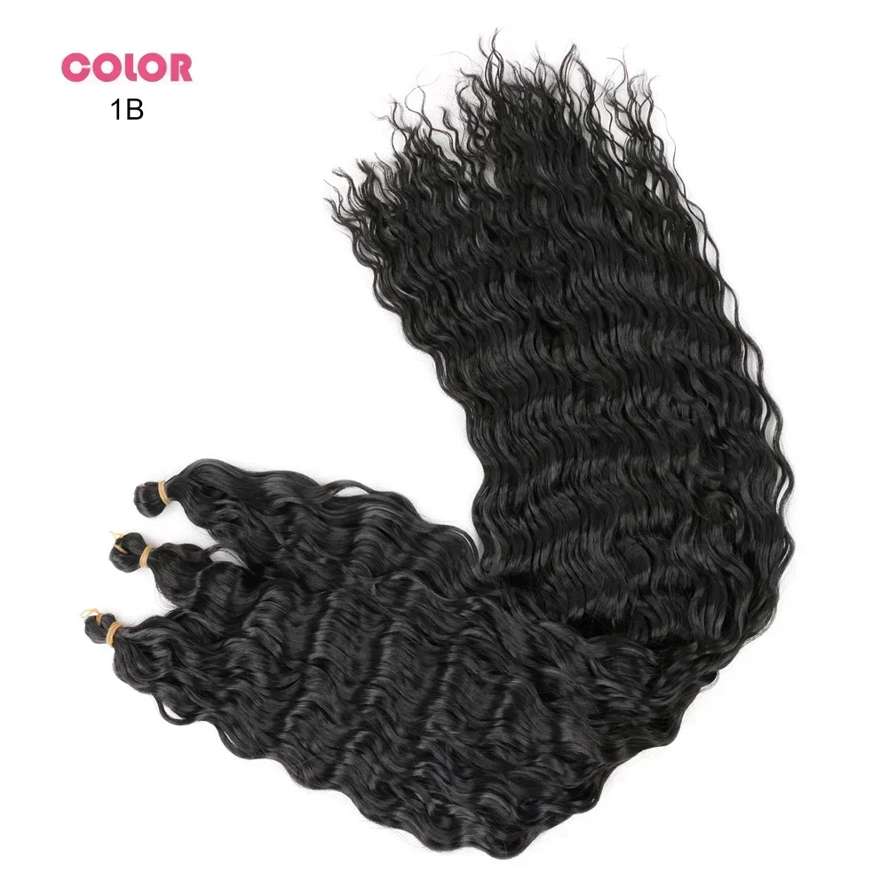 Ariel Curl Hair Water Wave Crochet Braid Hair Ocean Wave Braiding Hair Extension Ombre Blonde Pink Synthetic Braids dla kobiet