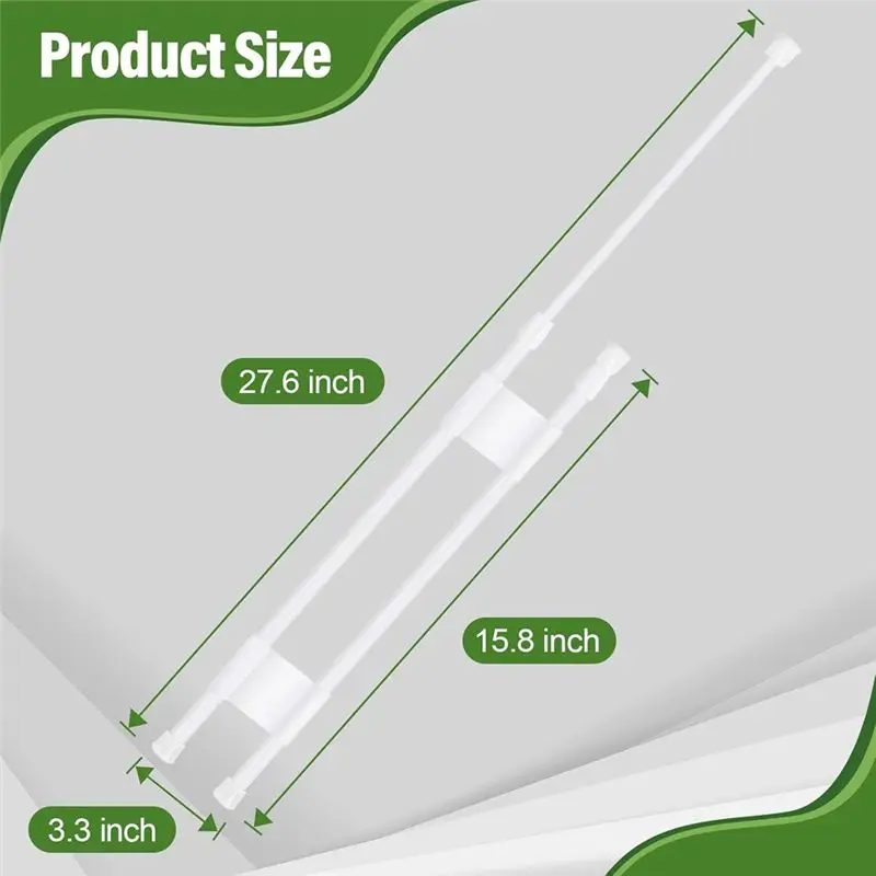 Superior-2 Pcs RV Tension Rods With Adjustable Length-15.7 To 27.6 Inches, Double Refrigerator Bars For RV