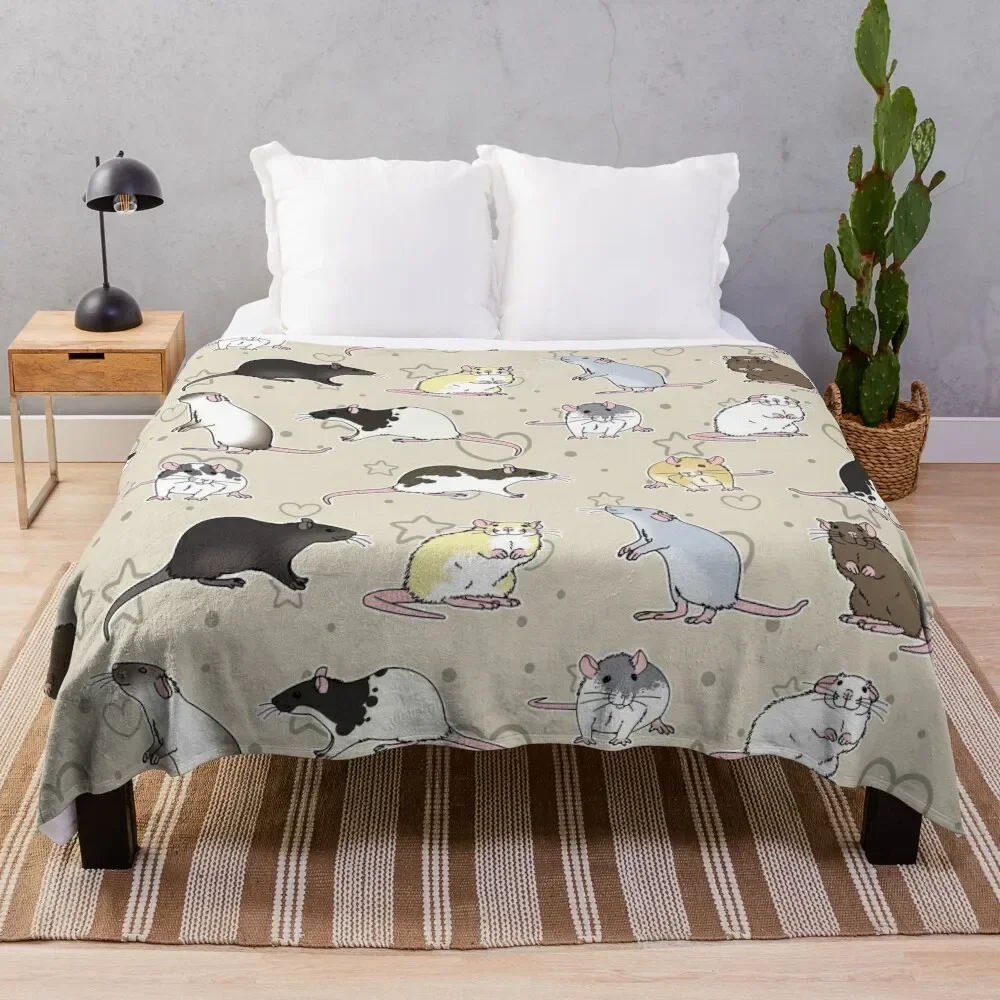 

fancy rats pattern simple but cute Throw Blanket wednesday Blankets For Baby Beautifuls Blankets