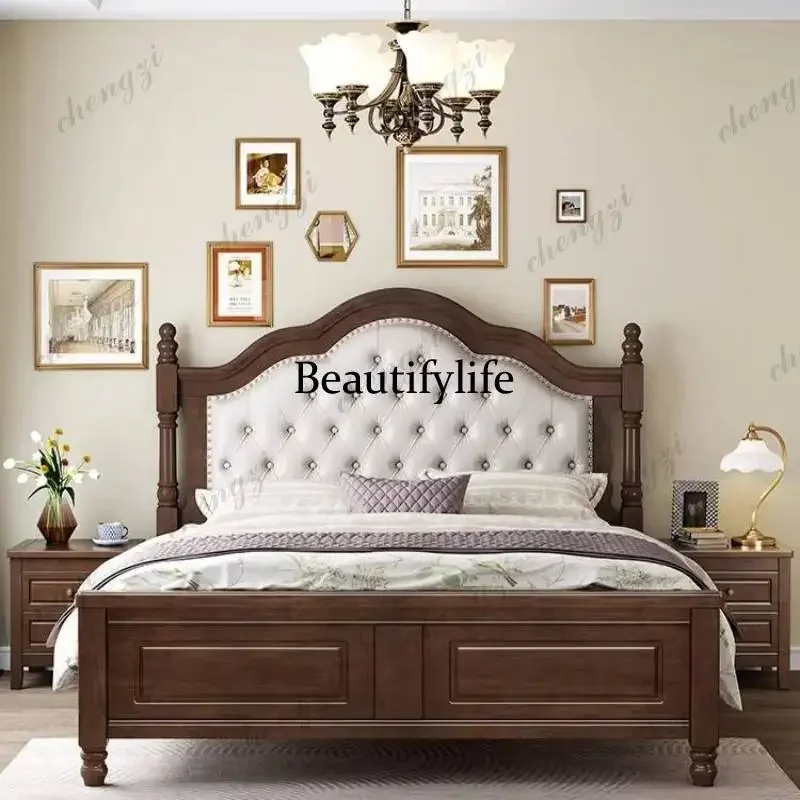 Cheap Designs European Double Bed Elegant Brown Adults Modern European Double Bed Japanese Wood Camas De Dormitorio FurnitureN13