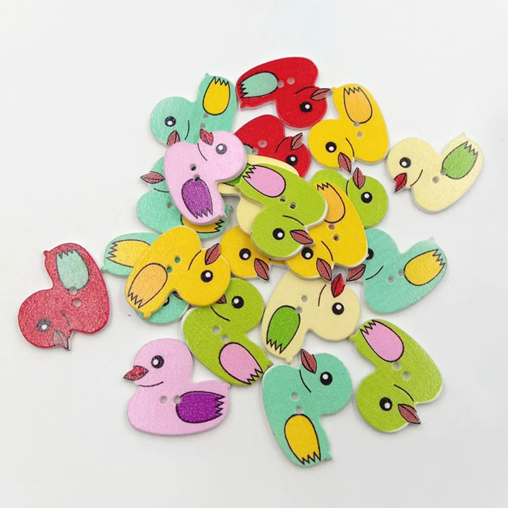 

50Pcs Wood Buttons Animal Pattern Colorful DIY Sewing Knitting Scrapbook Unique Mixed Design Wooden Snaps Assorted Colors