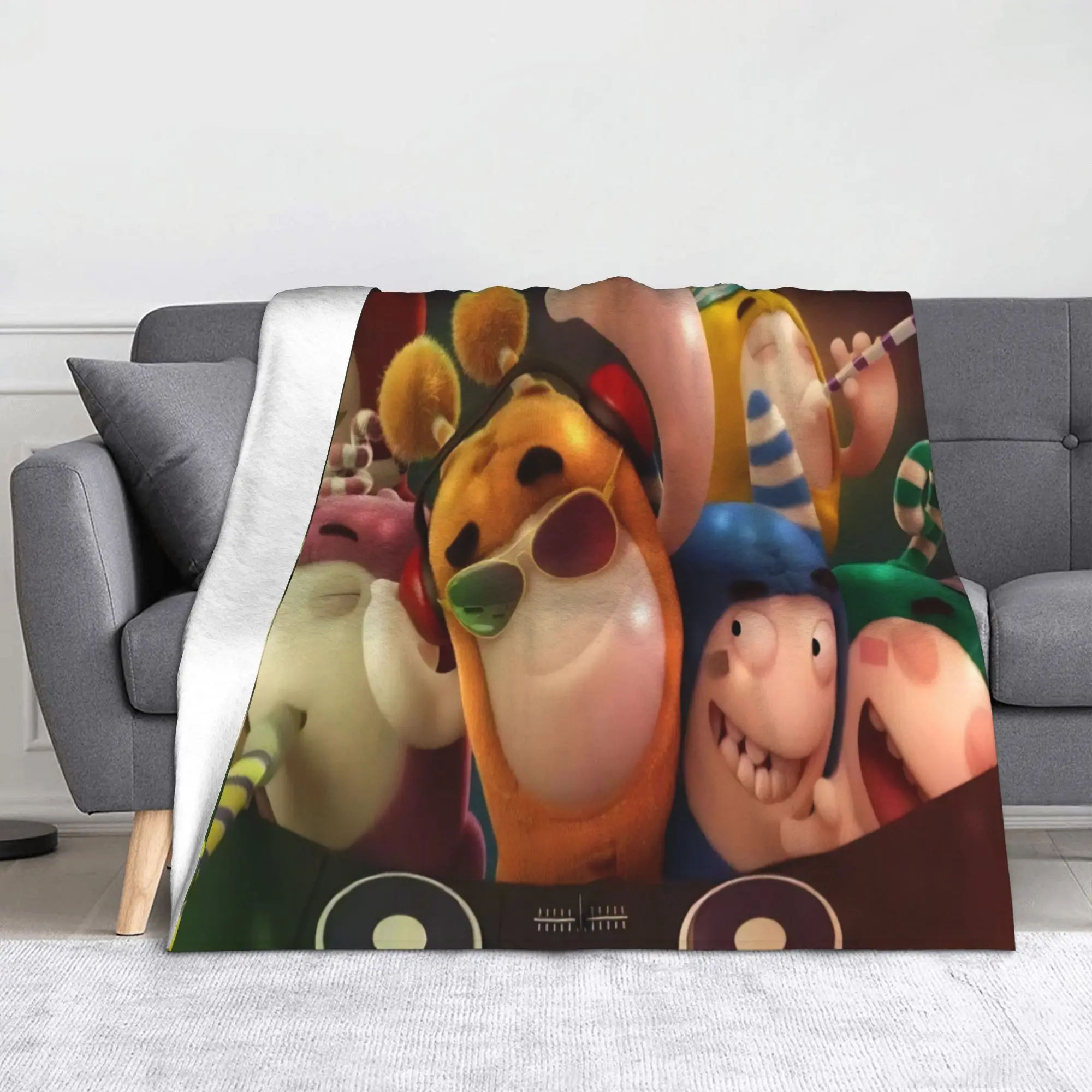 Oddbodse Animated Comedy Fleece Throw Blanket Fuse Pogo Bubbles Jeff Slick Zee Lulu Blanket for Bed Couch Super Soft Quilt