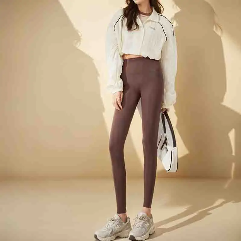 

Черные леггинсы, женские универсальные брюки-клеш с эффектом пуш-ап, легкие спортивные штаны, простые мягкие колготки на молнии для девочек