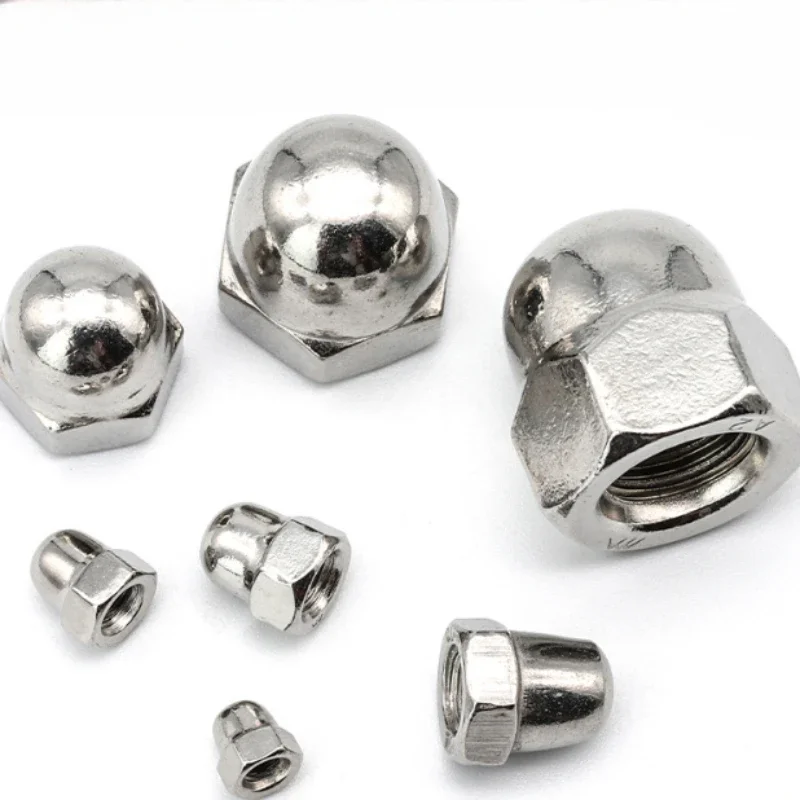 5PCS 304 Stainless Steel Hexagon Dome Cap Nut Blind Nuts Acorn Cap Nut Metric Fine Thread M3 M4 M5 M6 M10