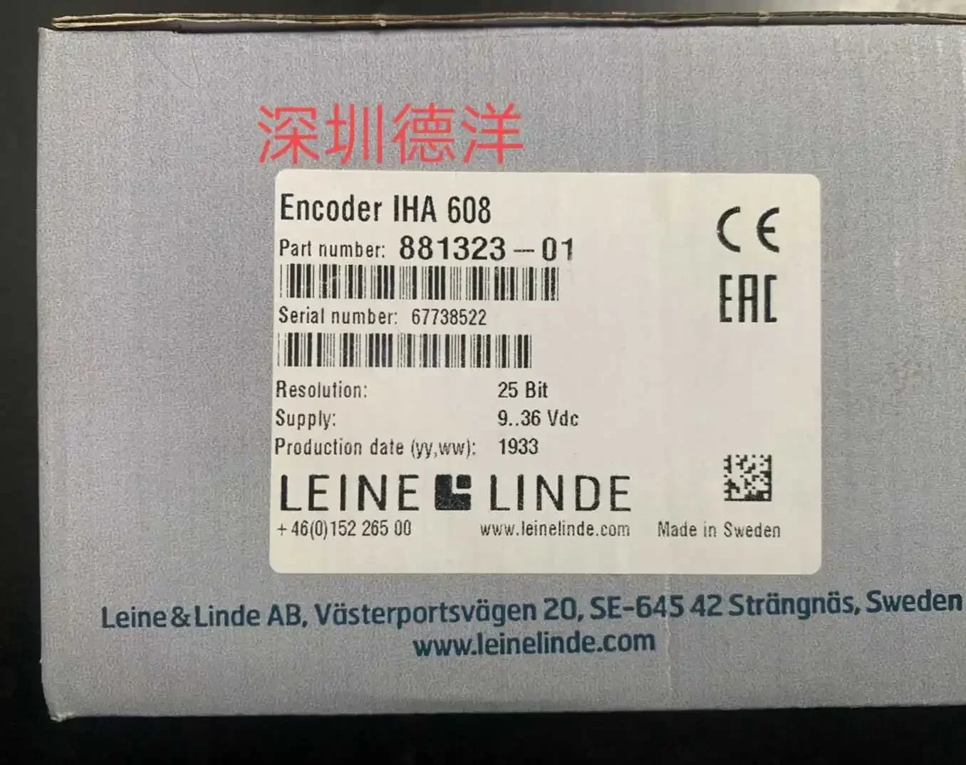 Leine & Linde Encoder Iha608 881323-01 Brand New & Original