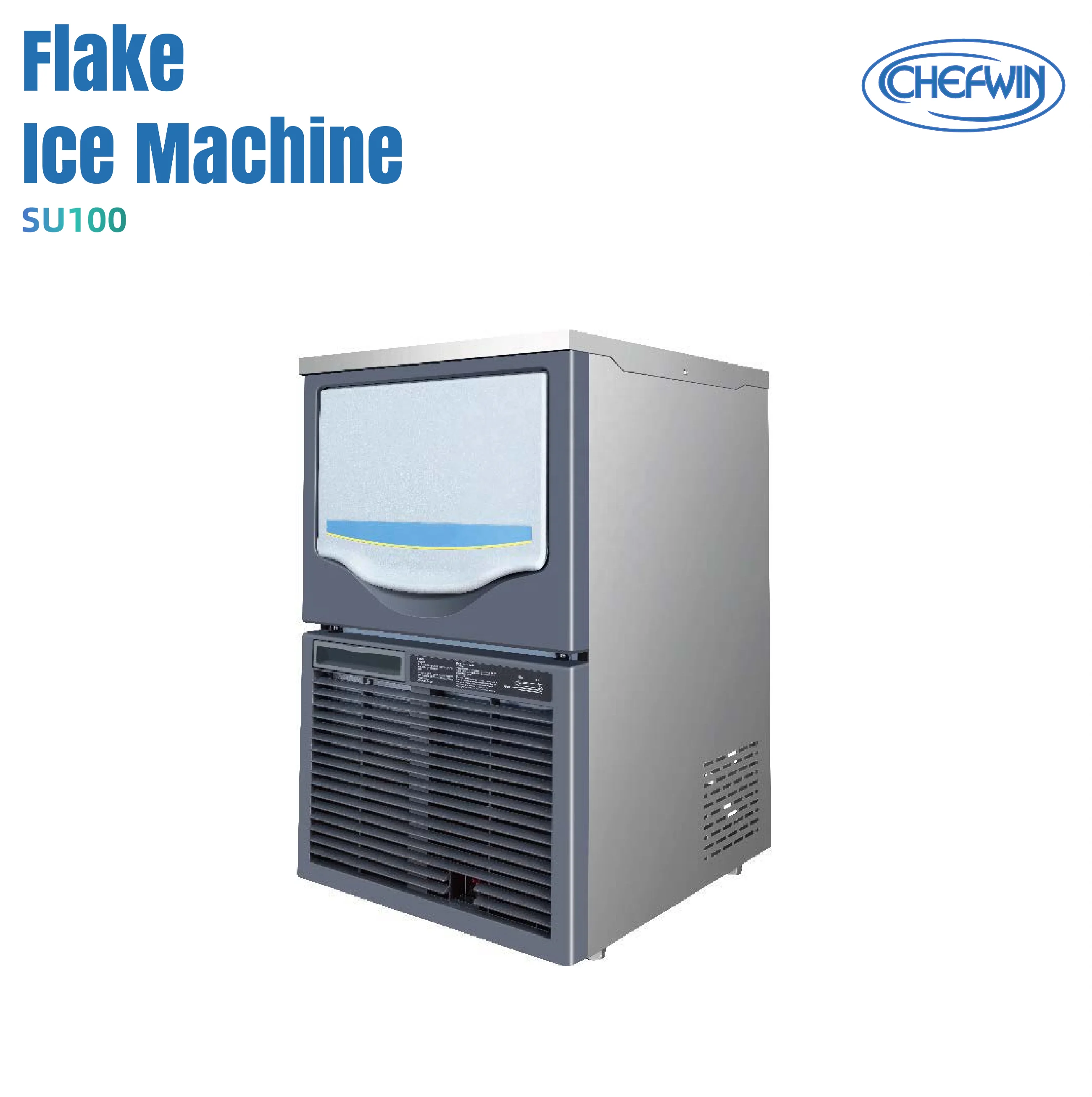 100kg/24H Commercial Undercounter Snowflake Ice Maker Stainless Steel Automatic Ice Machine For Coffee Shop, Bar, Lobby Lounge