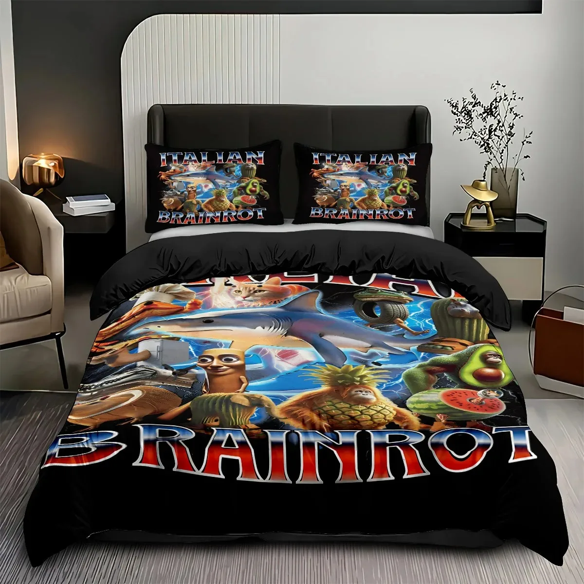 juego-de-ropa-de-cama-ai-italian-brainrot-tung-tung-sahur-funda-de-edredon-y-fundas-de-almohada-individual-doble-queen-king