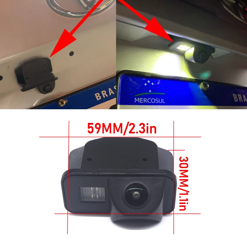 CCD HD Fisheye Rear View Camera For Toyota Corolla 2007 2008 2009 2010 2011 2012 2013 2014 2015 2016 Car Reverse Monitor