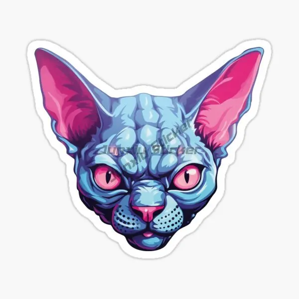 Creative Canadian Hairless Cat Sphynx Cat Pets PVC Stickers for Decorate Car Fridge Table Helmet Bumper Bicycle Decal