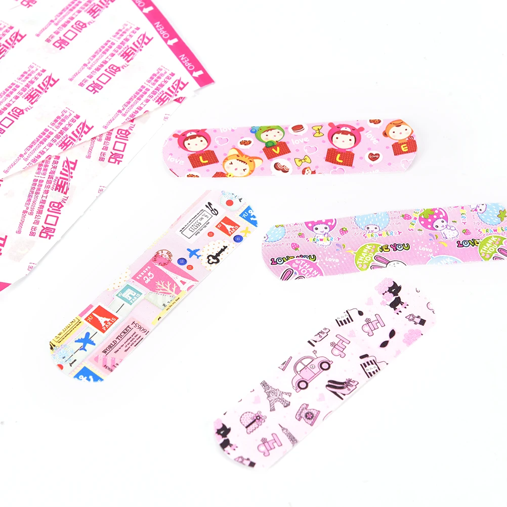 50Pcs Waterdichte Lijm Bandages Wond Gips Ehbo Noodpakket Band Aid Stickers Voor Kids Kinderen