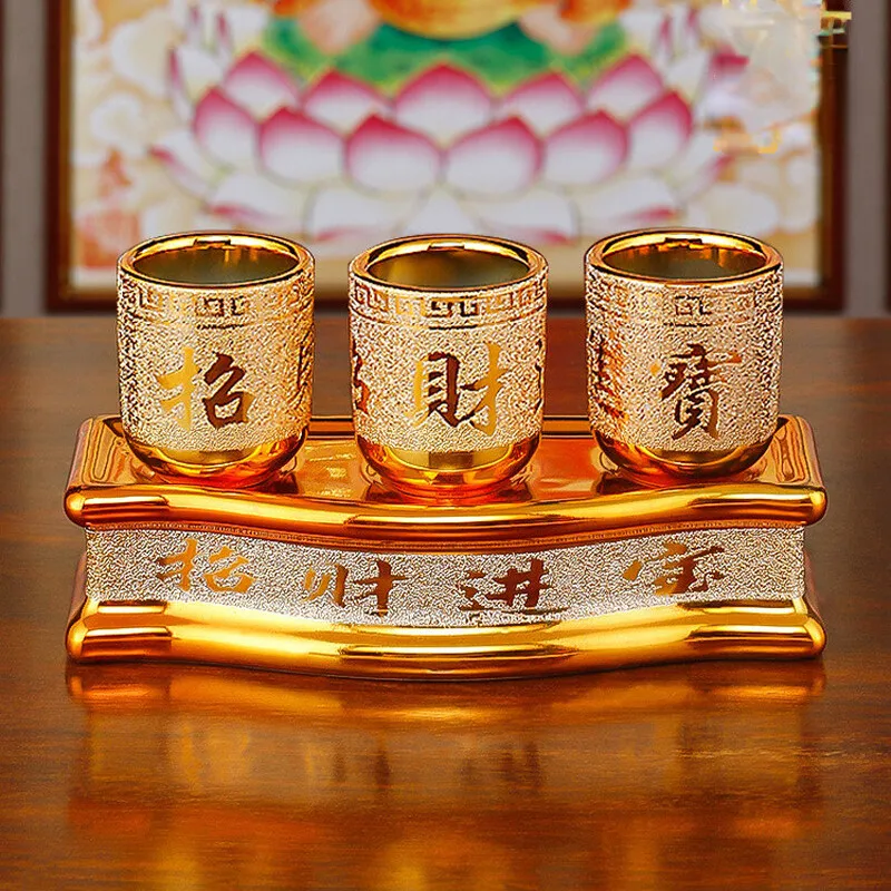 

Tibetan Water Supply Ceramic Holy Water Cup Consecrated Water Purification Cup